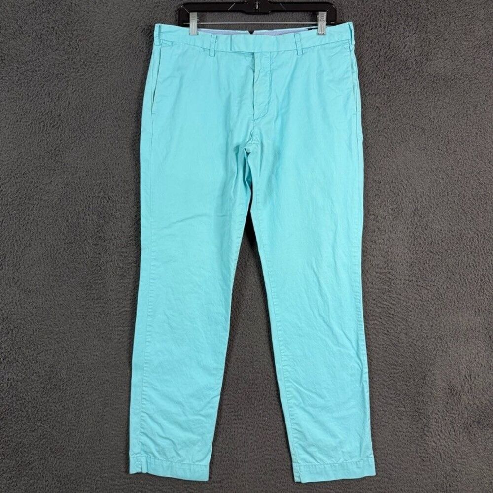 Polo Ralph Lauren Pants Mens 34x32 Blue Slim Fit Chinos Preppy Colorful Casual
